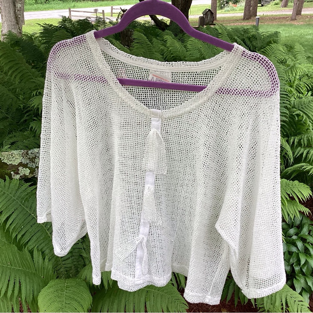 Noelle mesh jacket cover up